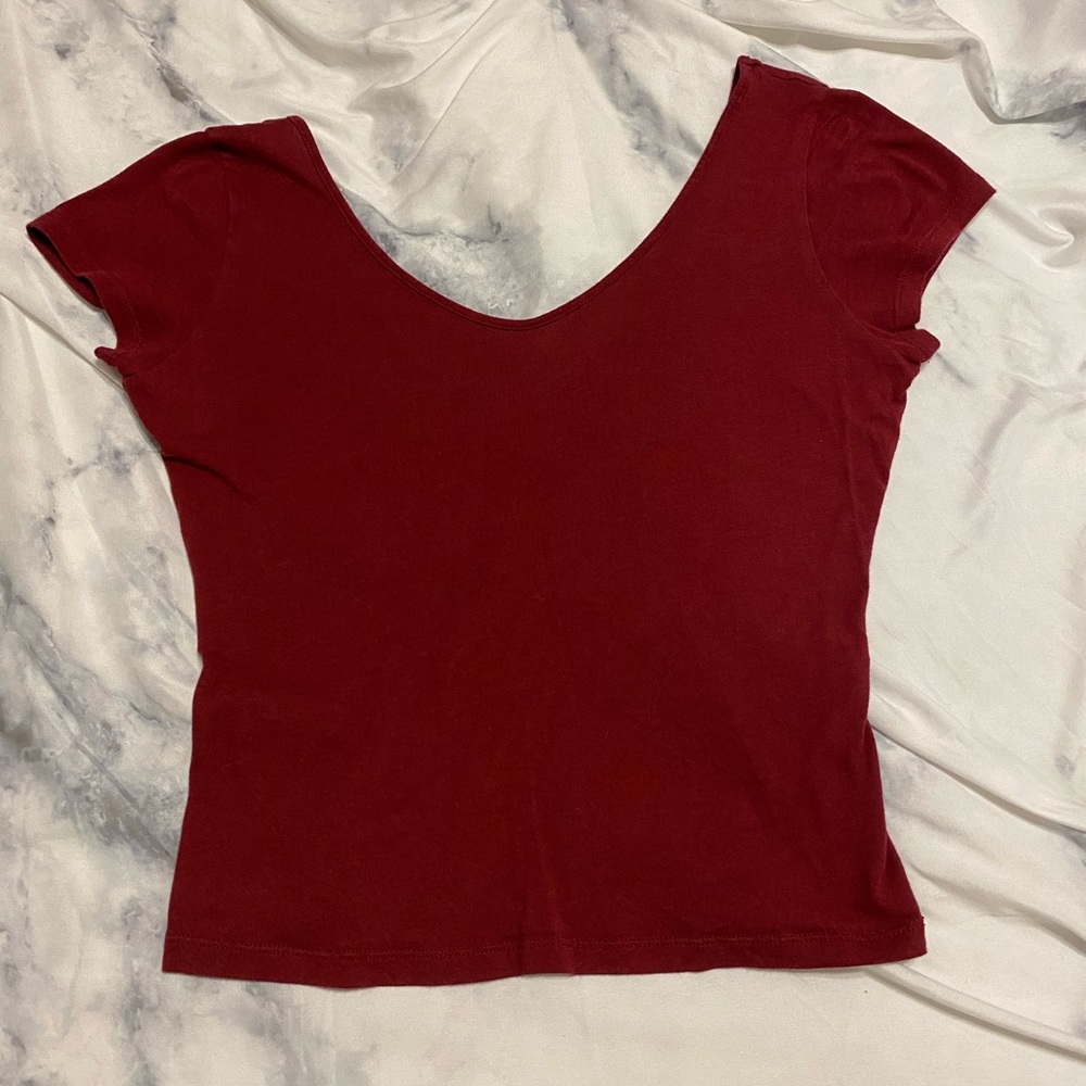 Express Basic Scoop Neck Crop Top